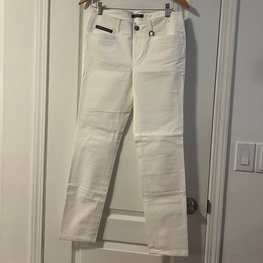 Ralph Lauren Stretch Cotton-Blend Pants in White